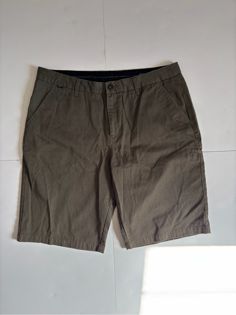 Fox Men's Olive Flat Front Casual Shorts